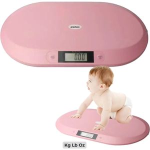 Prestara - Digitale Weegschaal Roze voor Baby's en Huisdieren – Nauwkeurig en Veilig, 20 kg Capaciteit