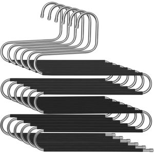 Broekhangers Ruimtebesparende multi-metalen hangers voor elk 5 paar broeken S-vorm Antislipgarderobe voor broeken Jeans Sjaals Handdoeken