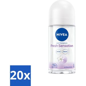 NIVEA - Deodorant Roller - Frisse Sensatie - 72 Uur Anti-Transpirant - 50 ml - Bulkverpakking - 20 stuks