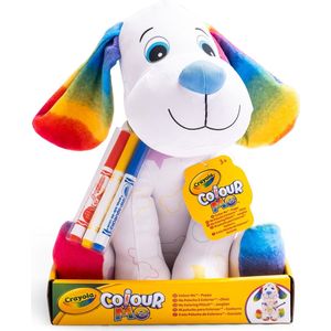 Crayola - Colour Me Plush - Pluche Puppy om te Kleuren met 3 Afwasbare Viltstiften