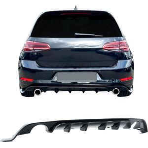 Sport Diffuser Glans Zwart Styling Dubbele Uitlaat Vertical Bar Geschikt Voor Volkswagen Golf 7 GTI Facelift 2017 t/m 2021 Tcr 7.5