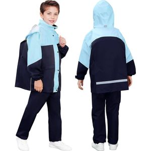 Allecto plus - Kinderregenpak unisex lichtgewicht winddichte waterdichte jas & broek set