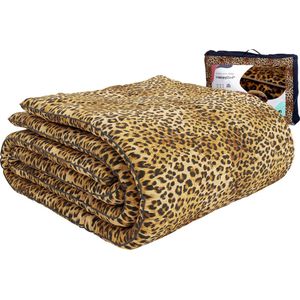 HappyBed All year dekbed enkel 160x200 - Extra breed - Wasbaar Dekbed Zonder Overtrek - Bedrukt Zonder Hoes - Hoesloos Dekbed met Print - Panter