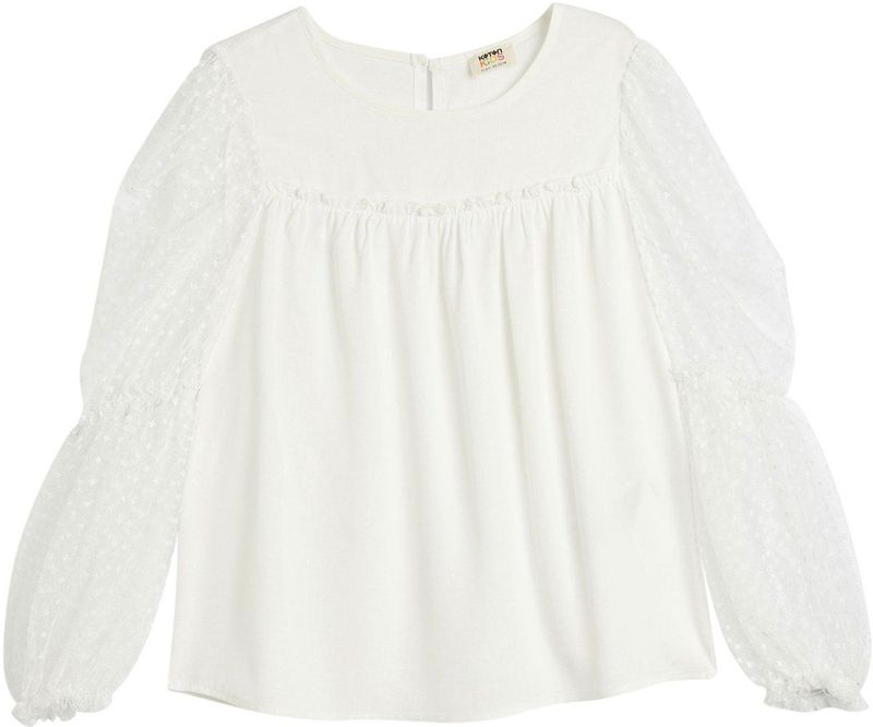 Lange mouw Ronde kraag Langarmbluse