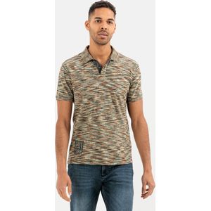 camel active Katoenen polo met korte mouwen - Maat menswear-S - Oranje-Groen