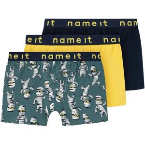 Name It Korte short - 3 Pack Bayberry - maat 134/140 (134-140) - Jongens Kinderen - Katoen/elastaan- 13222084-Bayberry-134-140