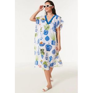 Pareo Strandkleding -One size- Lange Pareo van 100% katoen - Strandjurk voor dames, bikini cover-up losse kaftan, strandponcho, lang, zomer, pareo, maxi-jurk, beachwear