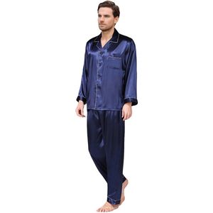 Allthemen Heren Pyjama - Reverskraag en Elastisch Pyjamaset - S