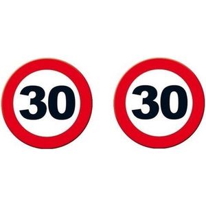 30 jaar decoratie verkeersborden 49 cm - 2 stuks - 30 jaar leeftijd/verjaardag feestdecoratie