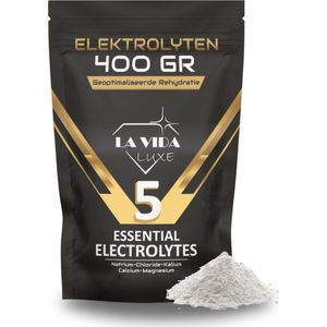 5 Essentiele Electrolyten poeder - Geen Suiker - 68 porties - Natrium - Kalium - Magnesium - Calcium - Chloride - Vochtbalans - Hydratatie - Zweten - Vochtregulatie - Keto - Fasting - Elektrolyten poeder - Electrolieten - Elektrolytes