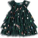 Konges Sløjd - Yvonne - Feestelijke Jurk - 5-6 Jaar - Kerstthema