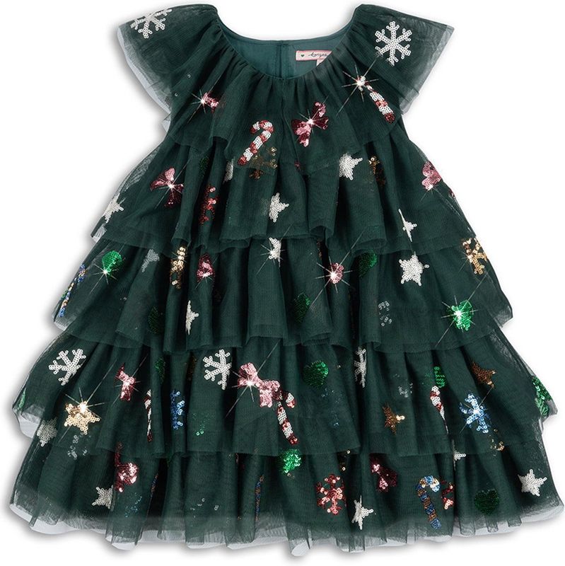 Konges Sløjd - Yvonne - Feestelijke Jurk - 5-6 Jaar - Kerstthema