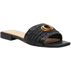 Guess Tamarra leren damesslippers zwart slip-on comfortabel met logo 35 EU
