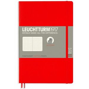 Leuchtturm notitieboek softcover 19x12.5 cm bullets/dots/puntjes rood
