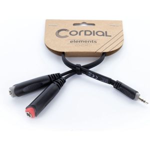 Cordial EY 0.3 WGG Y-Adaptor Cable [Mini Jack/2x Jack] 300mm (Black) - Insert kabel