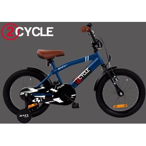 2Cycle BMX-Fun kinderfiets 16 inch (4 tot 6 jaar) voor jongens blauw