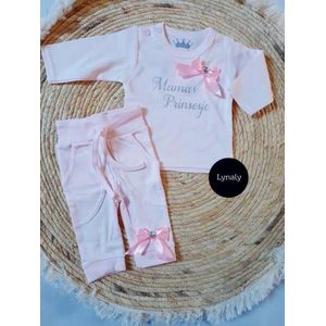 2 delig setje mama's prinsesje - Maat 86/92 - Geboortepakje - Setje - Kraamcadeau - Babyshower - Prinsesje - Kraamkado - Babypakje - Meisje