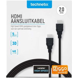 Technetix TN-HDMI2MSHOP High Speed Hdmi Kabel Hdmi-connector - Hdmi-connector 2.0 M Zwart