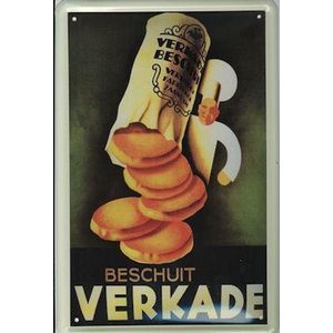Verkade Biscuits reclame Rol Beschuit reclamebord 10x15 cm