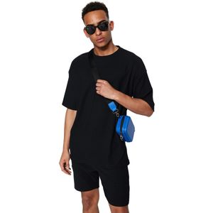 Trendyol Ecru Premium Oversized Ottoman T-Shirt Met Ronde Hals En Korte Mouwen Met Textuur Tmnss23Ts00081