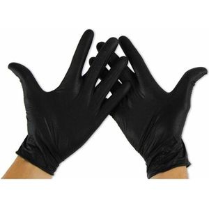 Nitril Wegwerphandschoenen Zwart - Maat L - 100 stuks - Poedervrij & Latexvrij - Dunne Nitrile Handschoenen voor Touchscreen, Medisch & Huishoudelijk Gebruik