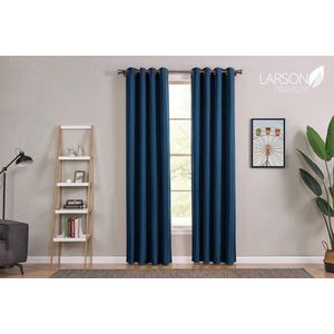 Larson Premium - Premium gordijn - Luxury home edition - Met ringen - 1.5 meter - Donkerblauw