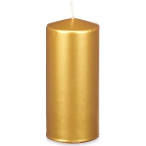 Gouden Kaars - Stompkaars - Acorde Candles - Cilinderkaars 20 x 9 cm - +/- 80 Branduren - Zeer Luxe Geurloze Kaars