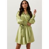 Notre-V - Satin Dress Longsleeves - Jurk - Groen - Zijdezacht Materiaal