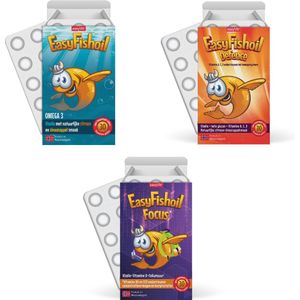 EasyFishoil - Omega 3 voordeelpakket voor kinderen - EasyFishoil Kids + EasyFishoil Defence + EasyFishoil Focus
