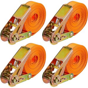 Spanbanden Set van 4 - Oranje - Polyester, Staal - Draagvermogen Max. 500 kg