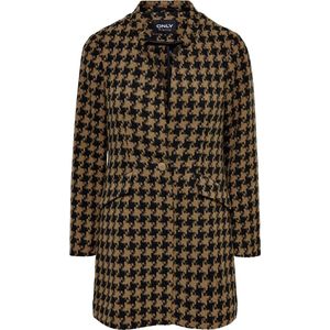 Only Jas Onlcole Check Wool Coat Otw 15208455 Toasted Coconut/black Dames Maat - XS