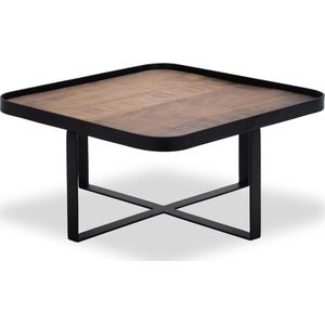 Salontafel Hub 1 - Hout Naturel - Zwart Metaal