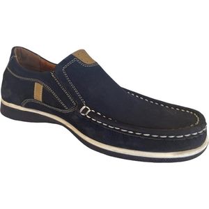 Schoenen- Instapper- Herenschoenen- Mocassins- Loafers schoenen- 220-1- Leer- Blauw 41