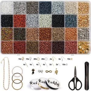 RICHLY® Luxurious Kralen Set - inclusief E-BOOK - luxe goud & herfstkleuren - sieraden armbandjes maken meisjes & dames