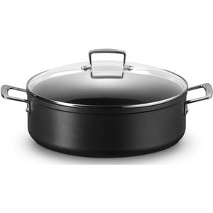 Le Creuset Anti-aanbak Provencaalse hapjespan met deksel Zwart 30cm