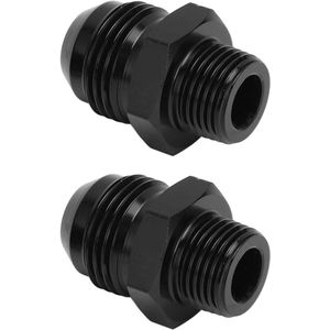 Fuel Line Screw Connection 2 Pieces Black Anodized Aluminum 10 to 3/8 NPT Straight Pipe Screw Connection Adapter for Oil Water Liquid Gas Hoses