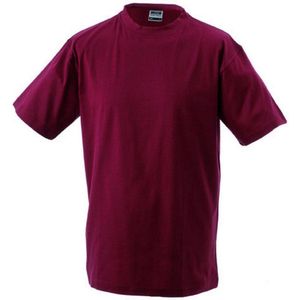 James and Nicholson Unisex Zware Ronde Tee (Wijn)