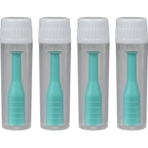 Lenzen Zuignap - 4x stuks - Lens ploffertje - Contactlenshouder - Lenzenvloeistof - Lenzen Pincet - Harde lenzen - Lenzendoosje - Lichtblauw