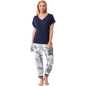 Penye Mood - Dames Pyjama Set, Korte Mouwen - S