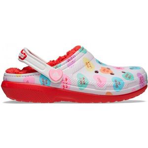 Crocs Classic Lined Sweethearts Clog Wit Rood