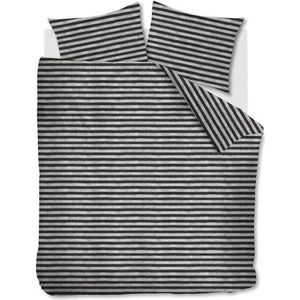 Ariadne at Home Knit Stripes dekbedovertrek - Tweepersoons - 200x200/220 - Zwart Wit