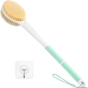 Back Scrubber Body Douche Borstel: Antislip Lange Handvat Badborstel met Stijve en Zachte Borstelharen - Douchende Exfoliator voor Vrouwen Mannen Ouderen (Mint Groen)