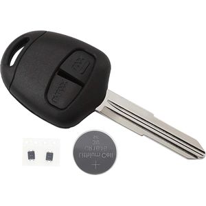 Afstandsbediening Sleutelhanger Case Shell met Linker Groef Sleutel Blank Reparatie Kit - Compatibel met ASX Grandis Outlander Lancer