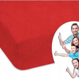 Hoeslaken Frotte Rood 80x180 cm met Elastiek