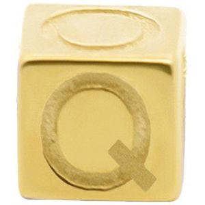 New Bling 9NBG-912Q Gouden Kubus met Letter Q - 3,8mm - hanger - 14 Karaat - Goud