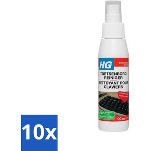 HG - Toetsenbordreiniger - Maximale Hygiëne - Reinigt Snel & Effectief - 90 ml - Bulkverpakking - 10 stuks