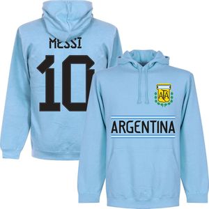 Argentinië Messi 10 Team Hoodie - Lichtblauw - S