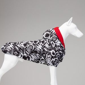 Lindo Dogs - Honden regenjas - Hondenjas - Hondenkleding - Regenjas voor honden - Fleece - Waterproof/Waterdicht - Poncho - Quantum - Rood, zwart en wit - Maat 0