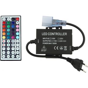 LED Neon Flex - RGB Controller - Aansluitstekker - Met Afstandsbediening - 230V - 1500W