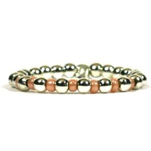 Heaven Eleven - 925 Zilver ring - roze peach - one size fits all